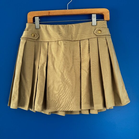 Polo Ralph Lauren Girls Cotton Pleated Uniform Skirt Skort Tan - Girls XL (16) - Picture 8 of 8